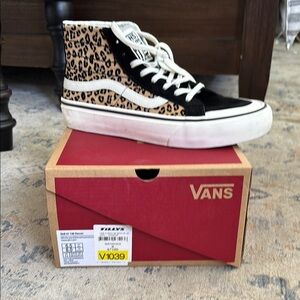Vans Leopard Print High-Top Sneakers